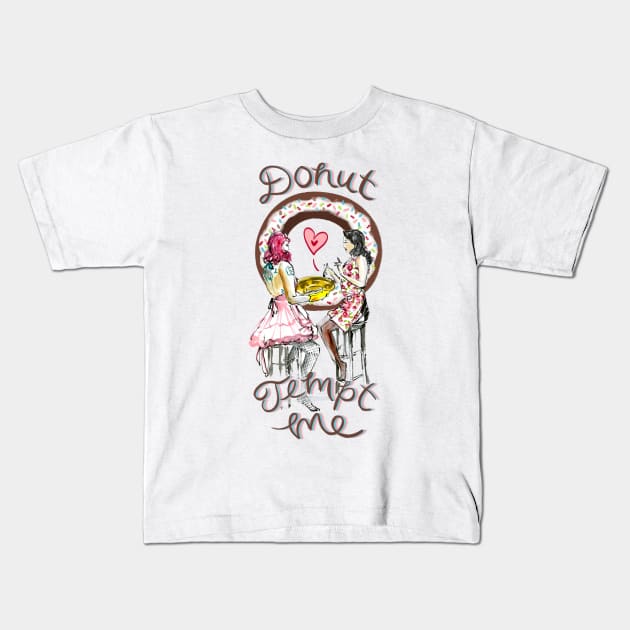 Donut Tempt Me Kids T-Shirt by sketchcadet